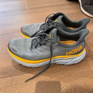 Hoka Blue and Yellow Athletic Shoes